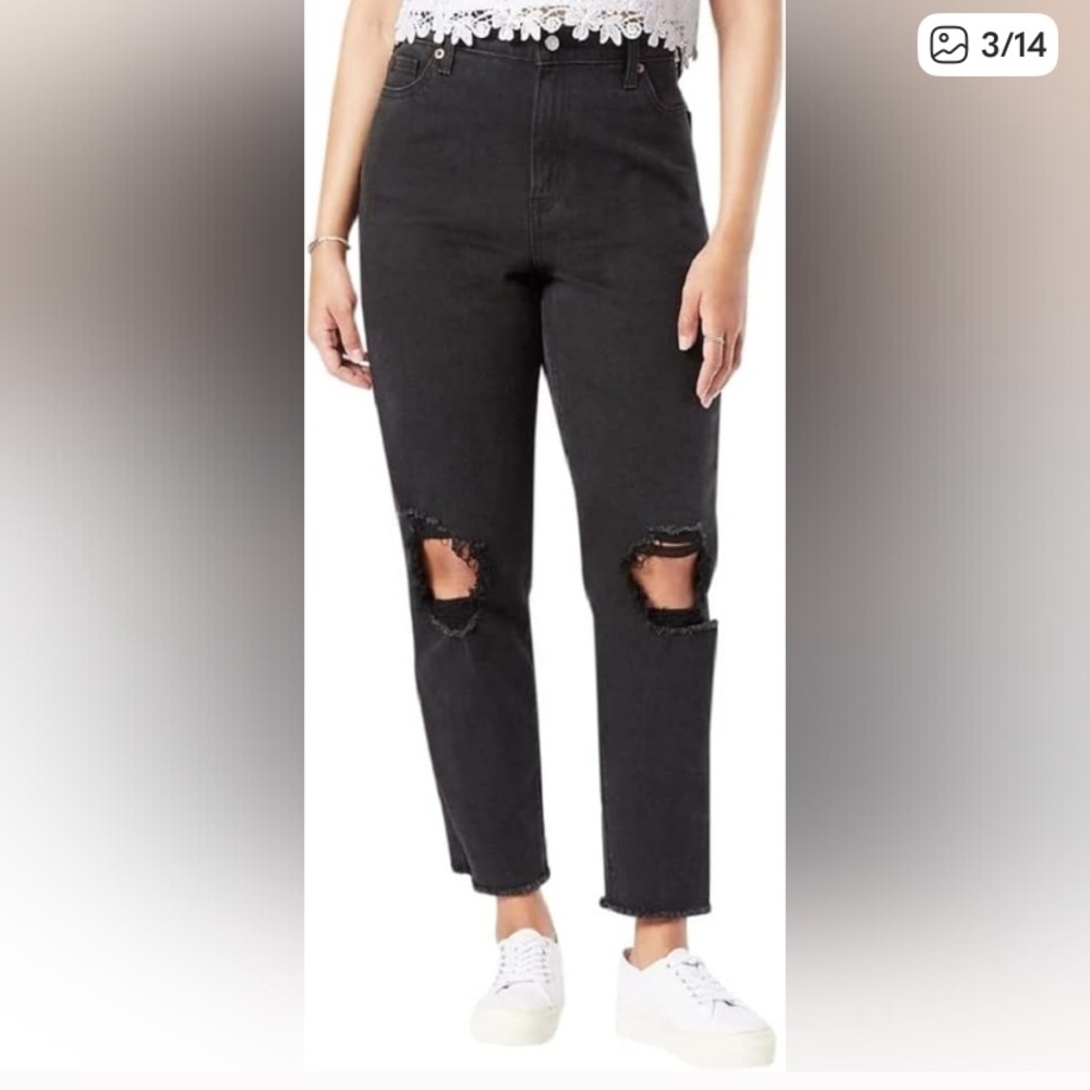 Levis Denizen Black Jeans Ultra High Rise Mom Jeans